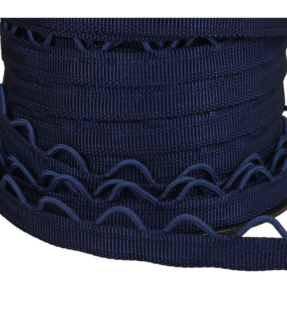 Armband mit Schlaufen, 12 mm, Marineblau, pro Meter
