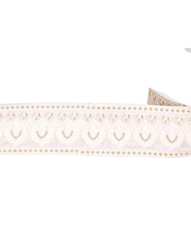 Empire embroidered braid 53mm white per meter