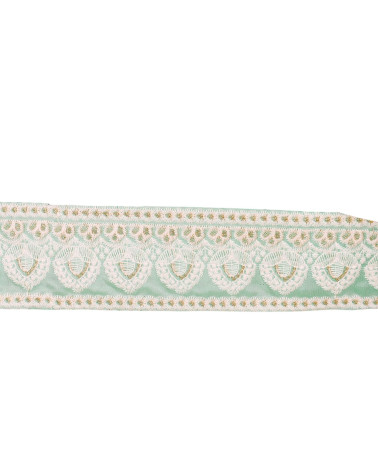 Empire embroidered braid 53mm water blue by the meter