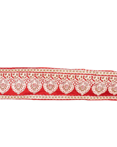 Trenza imperio bordada 53mm rojo por metro