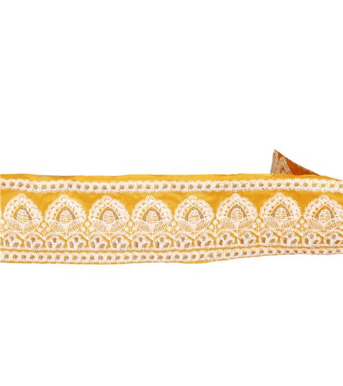 Galon brodé empire 53mm jaune or au mètre