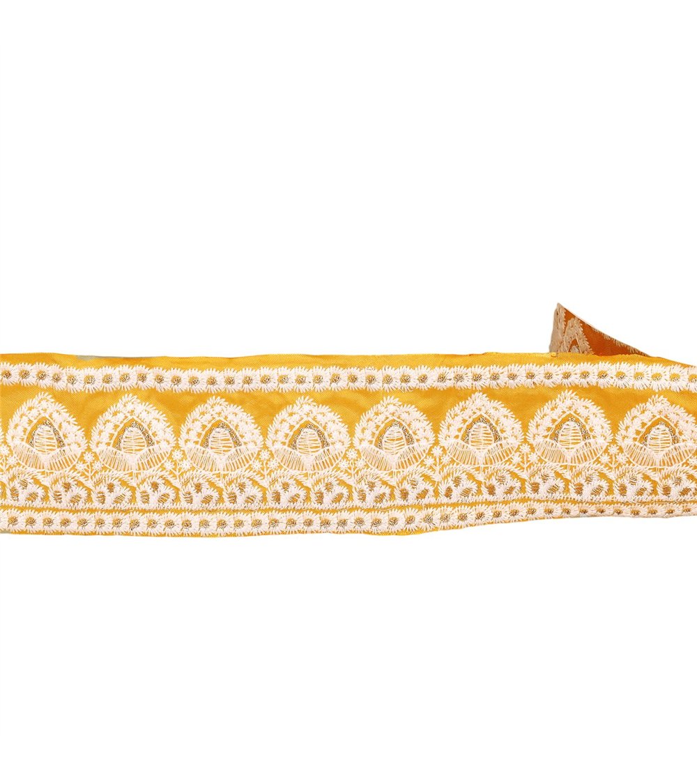 Galon brodé empire 53mm jaune or au mètre