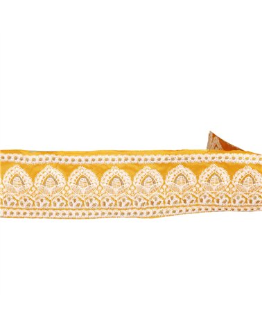 Galon brodé empire 53mm jaune or au mètre