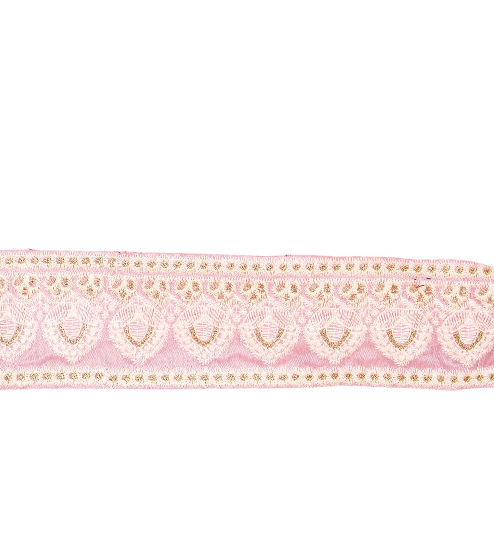 Empire embroidered braid 53mm light pink per meter