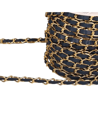 Aluminum chain with 8mm navy blue lace per meter