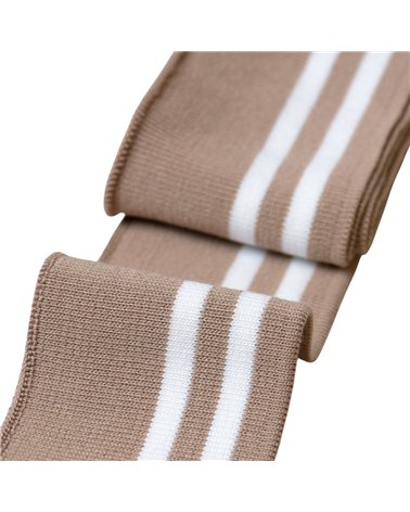Bord côte 6m poignets & taille 1,20mts beige blanc