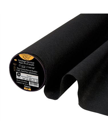 Entoilage / Toile thermocollante non tissée fine 40 g/m3 90cm au mètre