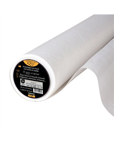 Entoilage / Toile thermocollante non tissée epaisse 65g/m2 90cm au mètre