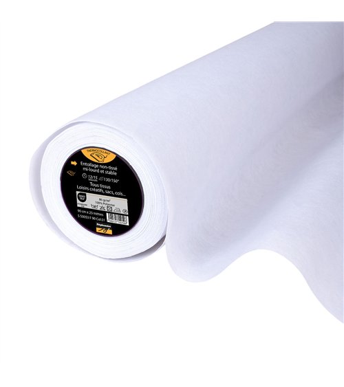 Entoilage / Toile thermocollante non tissée medium 86g/m2 90cm au mètre