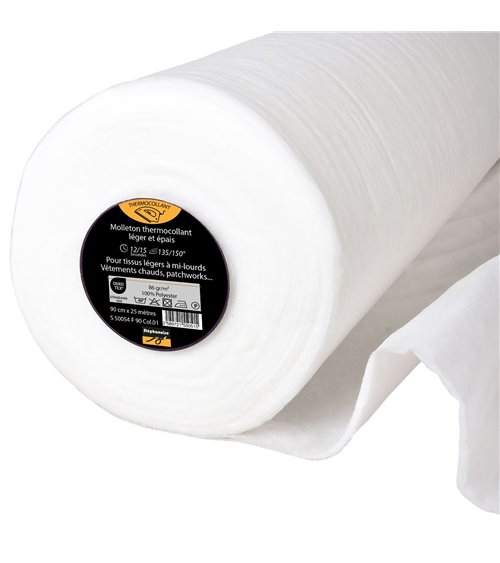 Molleton thermocollant léger 86 g/m2 90cm au mètre