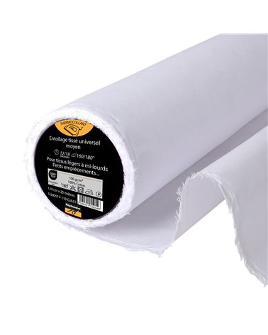 Entoilage / Toile tissée thermocollante coton 100 g/m2 110cm au mètre