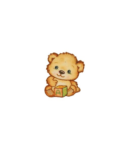 Ecusson thermocollant petit ours 4cm x 4,2cm cube