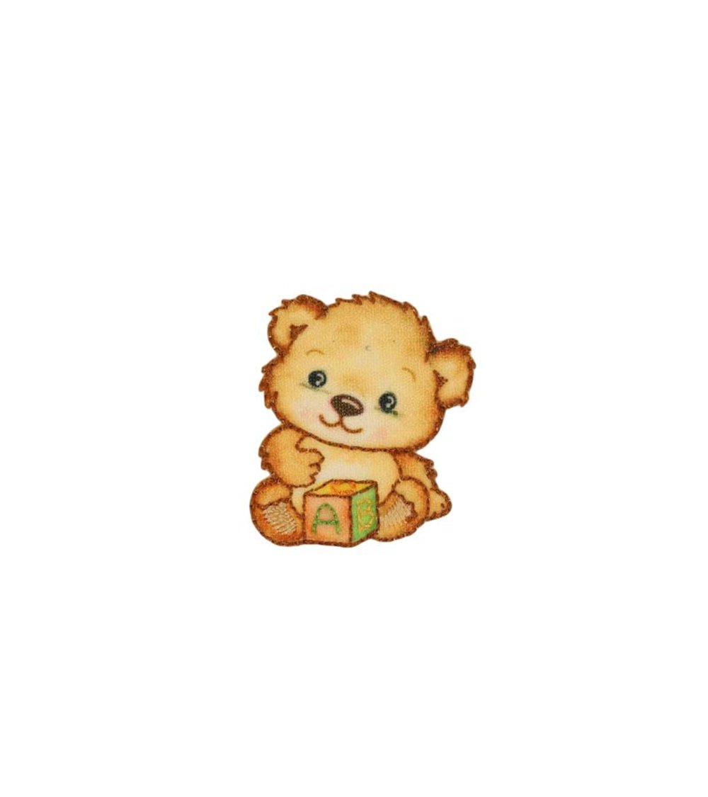 Ecusson thermocollant petit ours 4cm x 4,2cm cube