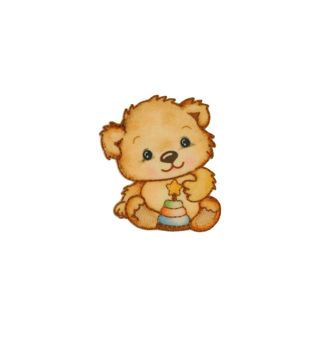 Little bear iron-on patch 6cm x 6.8cm rings