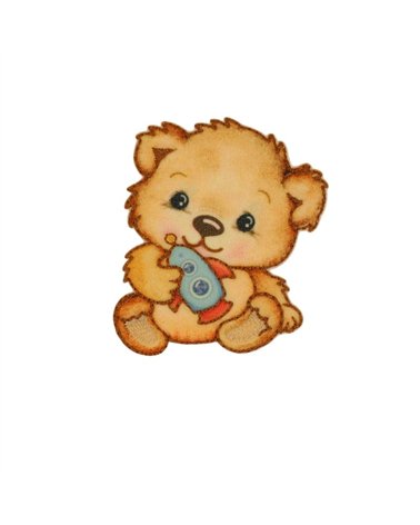Ecusson thermocollant petit ours  6cm x 6,7cm fusée