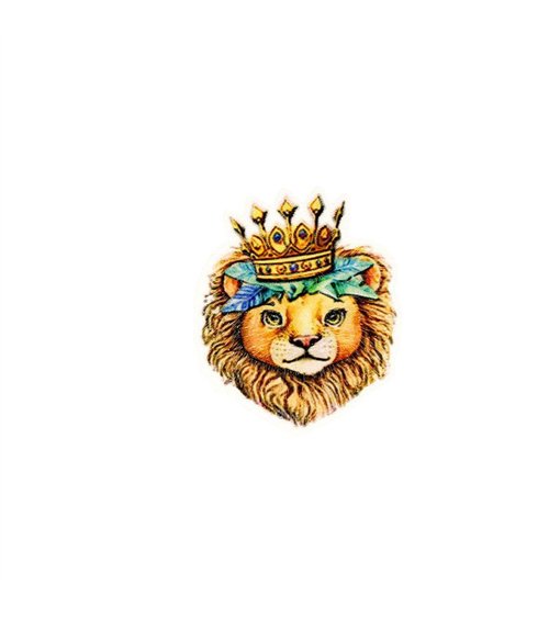 Ecusson thermocollant tête d'animaux rigolos 4,6cm x 5,6cm lion roi
