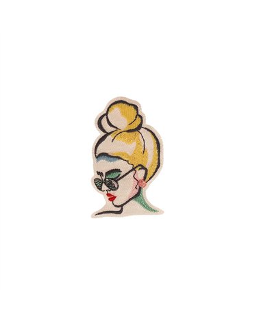 Ecusson thermocollant portrait de femmes 3,6cm x 5,6cm chignon