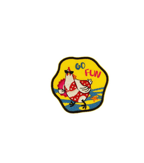 Fun animal iron-on patch 5cm x 4.9cm go fun