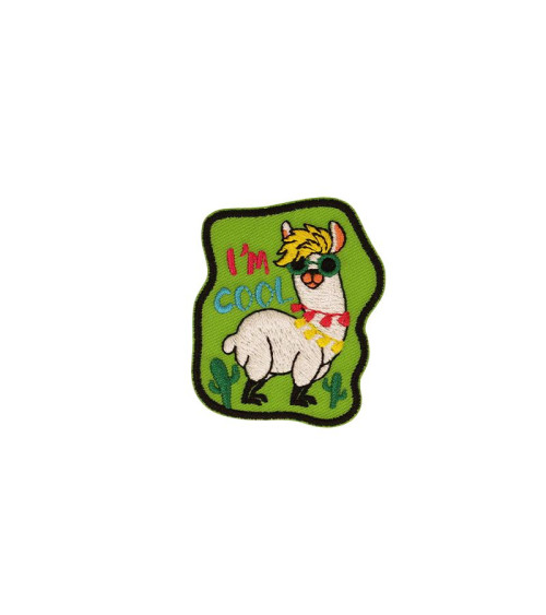 Fun animal iron-on patch 4cm x 5.1cm i'm cool
