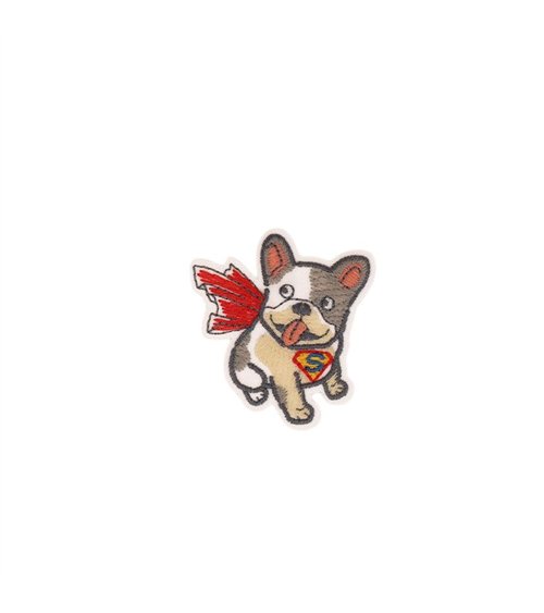 Ecusson thermocollant animaux super héros 4,2cm x 4,6cm chien superman