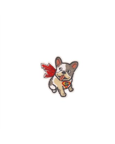 Ecusson thermocollant animaux super héros 4,2cm x 4,6cm chien superman