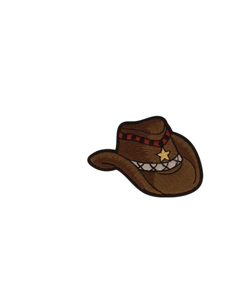 Ecusson thermocollant cowboy 5,5cm x 4cm chapeau