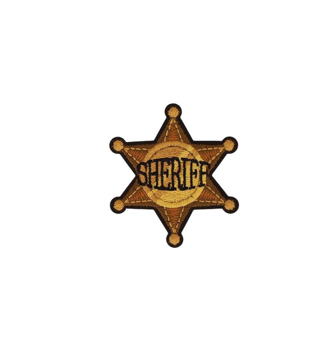 Ecusson thermocollant cowboy 4,9cm x 5,5cm sheriff