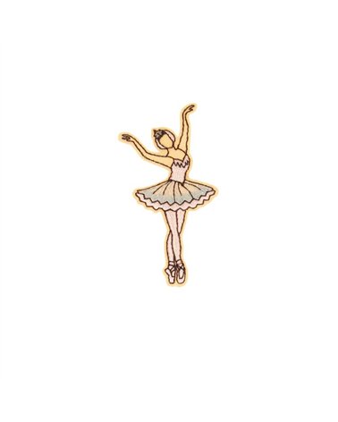Ecusson thermocollant ballet 3,5cm x 6,6cm danseuse robe bleue