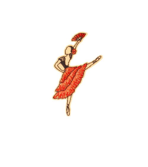 Ballett-Aufnäher zum Aufbügeln, 4,2 cm x 6,4 cm, Tänzerin, rotes Kleid