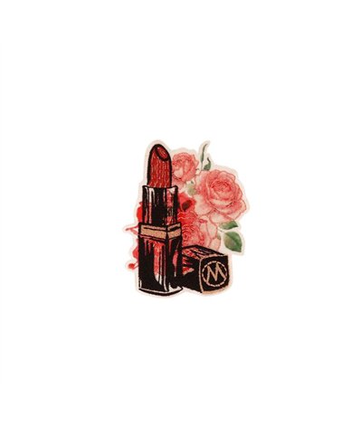 Ecusson thermocollant chic et romantique 4,8cm x 6cm rouge à lèvre