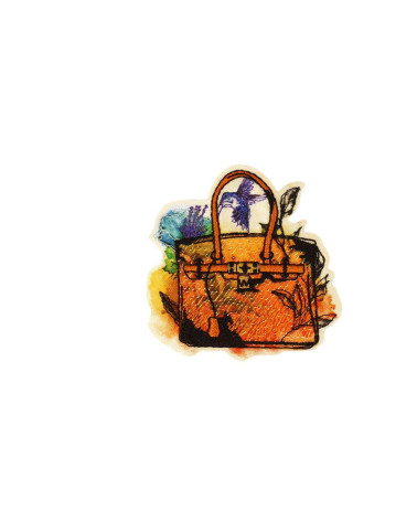 Borsa con stemma termoadesivo chic e romantica da 5,8 cm x 5,8 cm