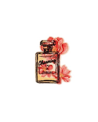 Ecusson thermocollant chic et romantique 4,8cm x 6,3cm parfum