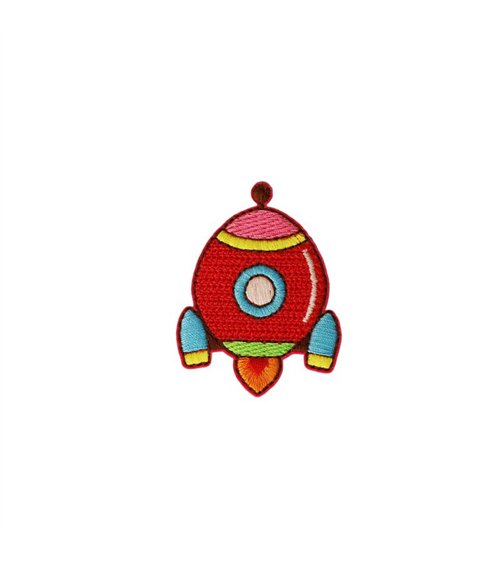 Ecusson thermocollant petits motifs rigolos 4cm x 5cm fusée