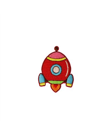 Ecusson thermocollant petits motifs rigolos 4cm x 5cm fusée
