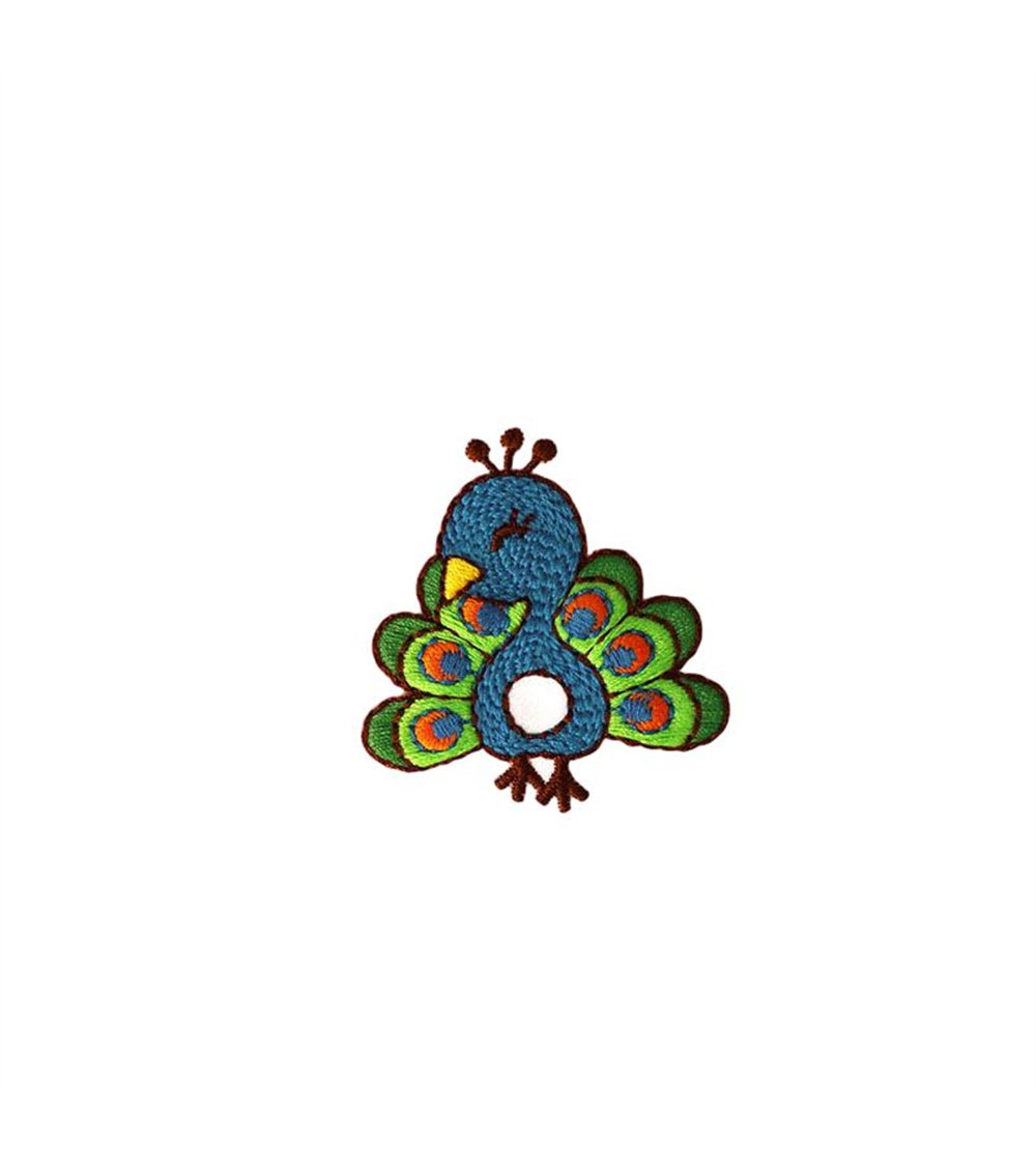 Ecusson thermocollant dans le jardin 4,3cm x 4,5cm paon