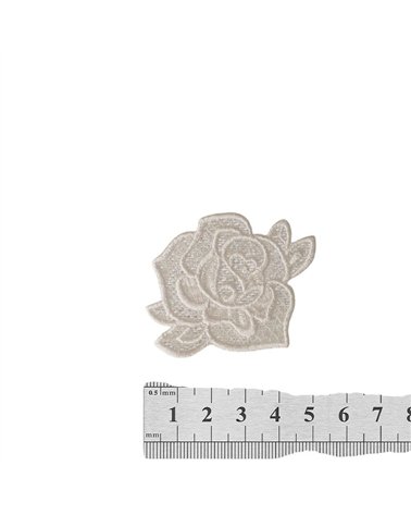 Ecusson thermocollant en dentelle 4,8cm x 4cm rose blanche