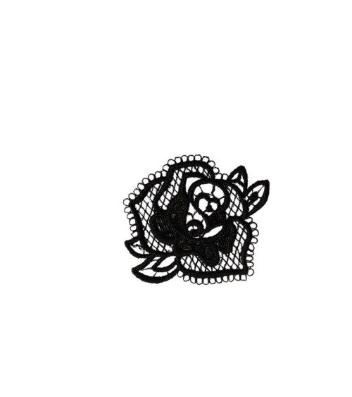 Toppa termoadesiva in pizzo 3,5 x 3,5 cm rosa nero