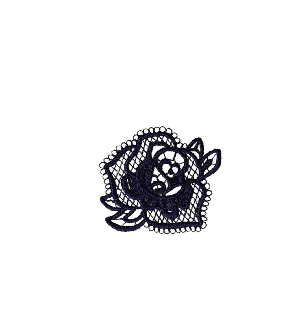 Ecusson thermocollant en dentelle 3,5cm x 3,5cm rose marine
