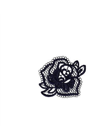 Ecusson thermocollant en dentelle 3,5cm x 3,5cm rose marine