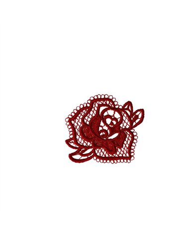 Ecusson thermocollant en dentelle 3,5cm x 3,5cm rose bordeaux
