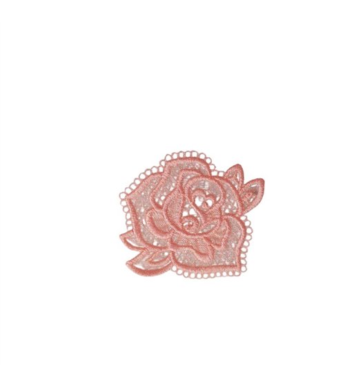 Ecusson thermocollant en dentelle 3,5cm x 3,5cm rose rose