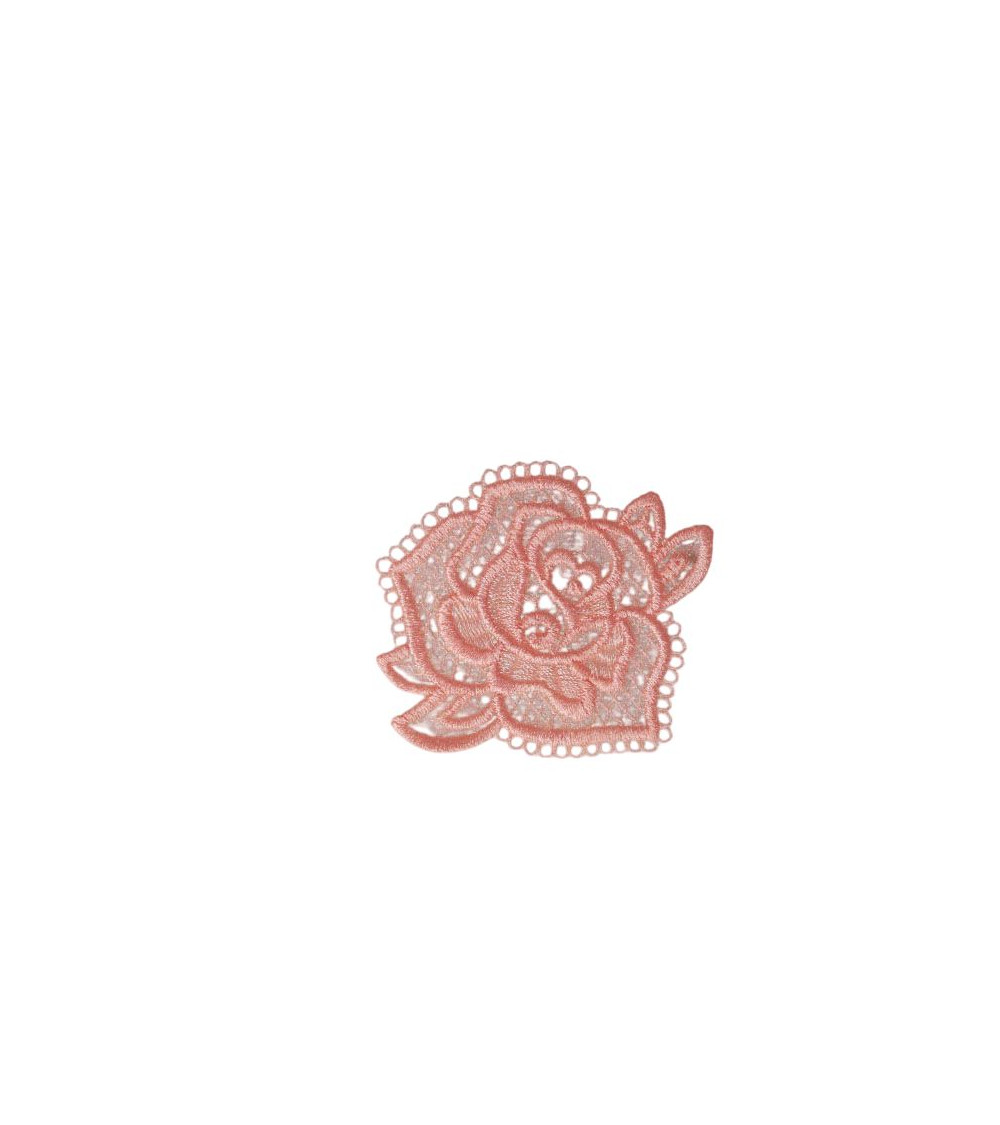 Iron-on lace patch 3.5cm x 3.5cm pink pink