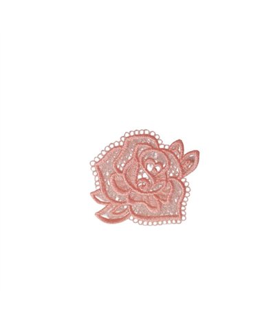 Ecusson thermocollant en dentelle 3,5cm x 3,5cm rose rose