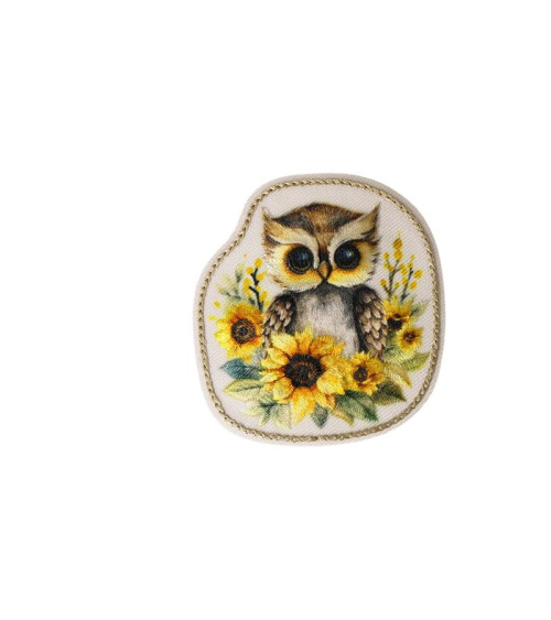 Aufnäher zum Aufbügeln, Vögel, 5,3 cm x 5,7 cm, Eule