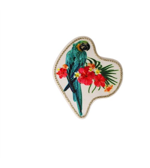 Ecusson thermocollant badge oiseaux 5,3cm x 6,1cm perroquet