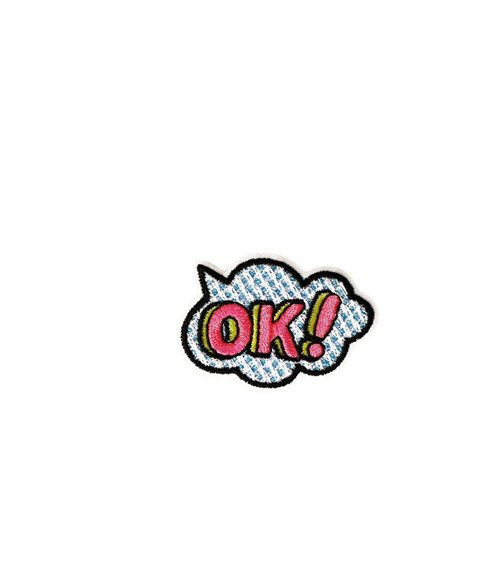Ecusson thermocollant ok cool love 4,8cm x 3,4cm ok