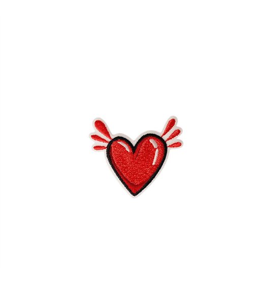 Ecusson thermocollant coeur 4,5cm x 4cm rouge