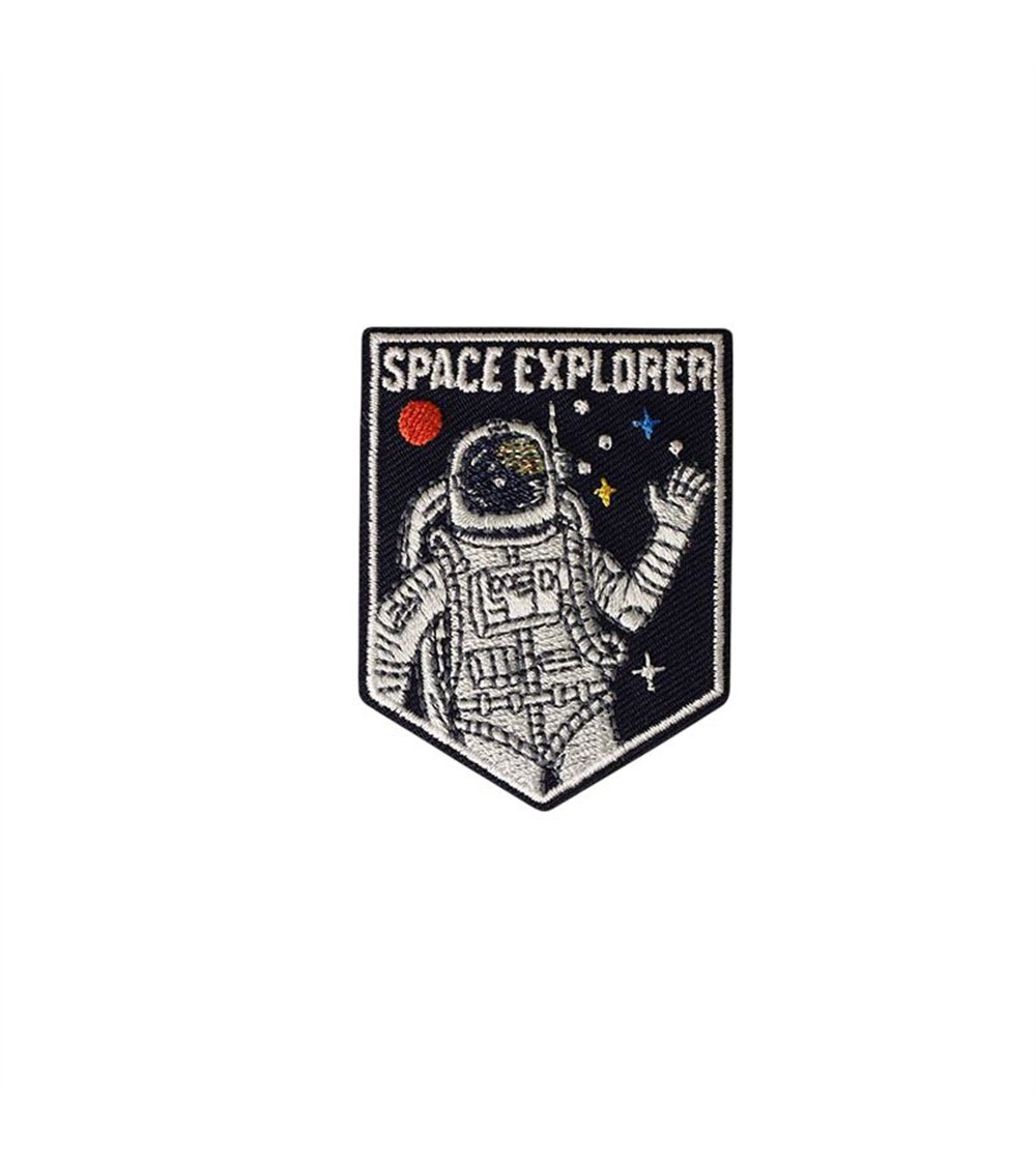 Ecusson thermocollant space explorer 4,1cm x 5,4cm astronaute