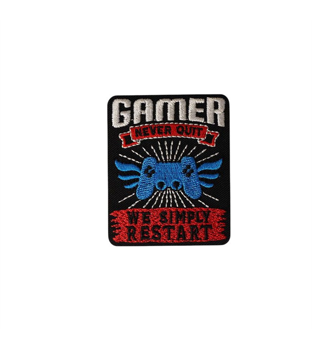 Ecusson thermocollant gaming 4,5cm x 5,5cm gamer