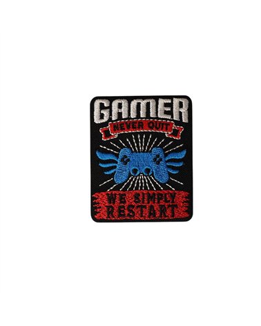 Ecusson thermocollant gaming 4,5cm x 5,5cm gamer